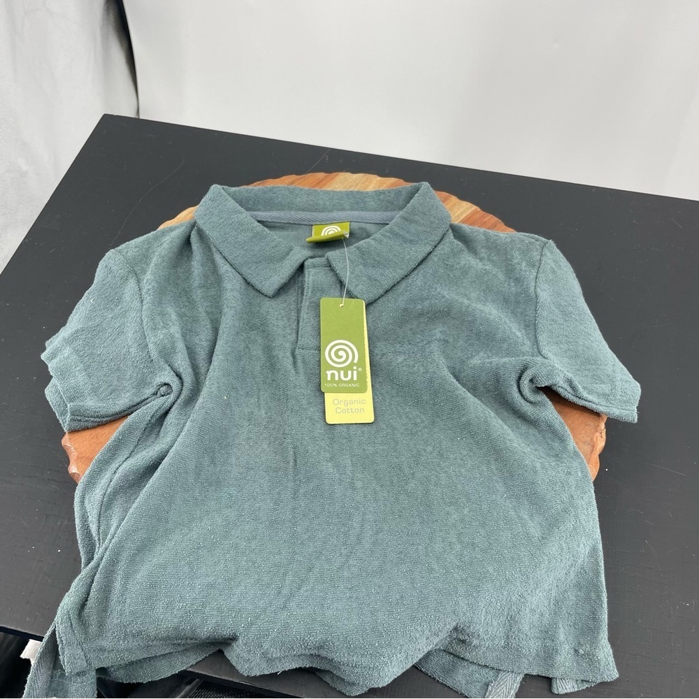 NWT Nui 100% organic cotton spring/summer/fall polo shirt green Sz 3T